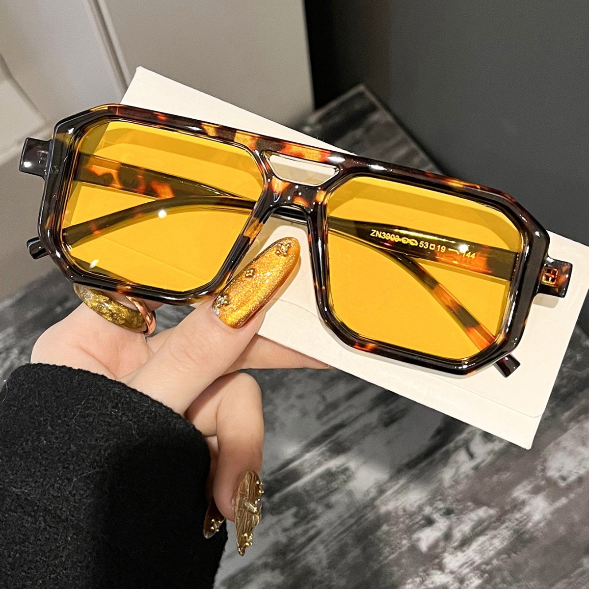Uv Resin - Nowe Retro Kwadratowe Okulary Przeciwsłoneczne z